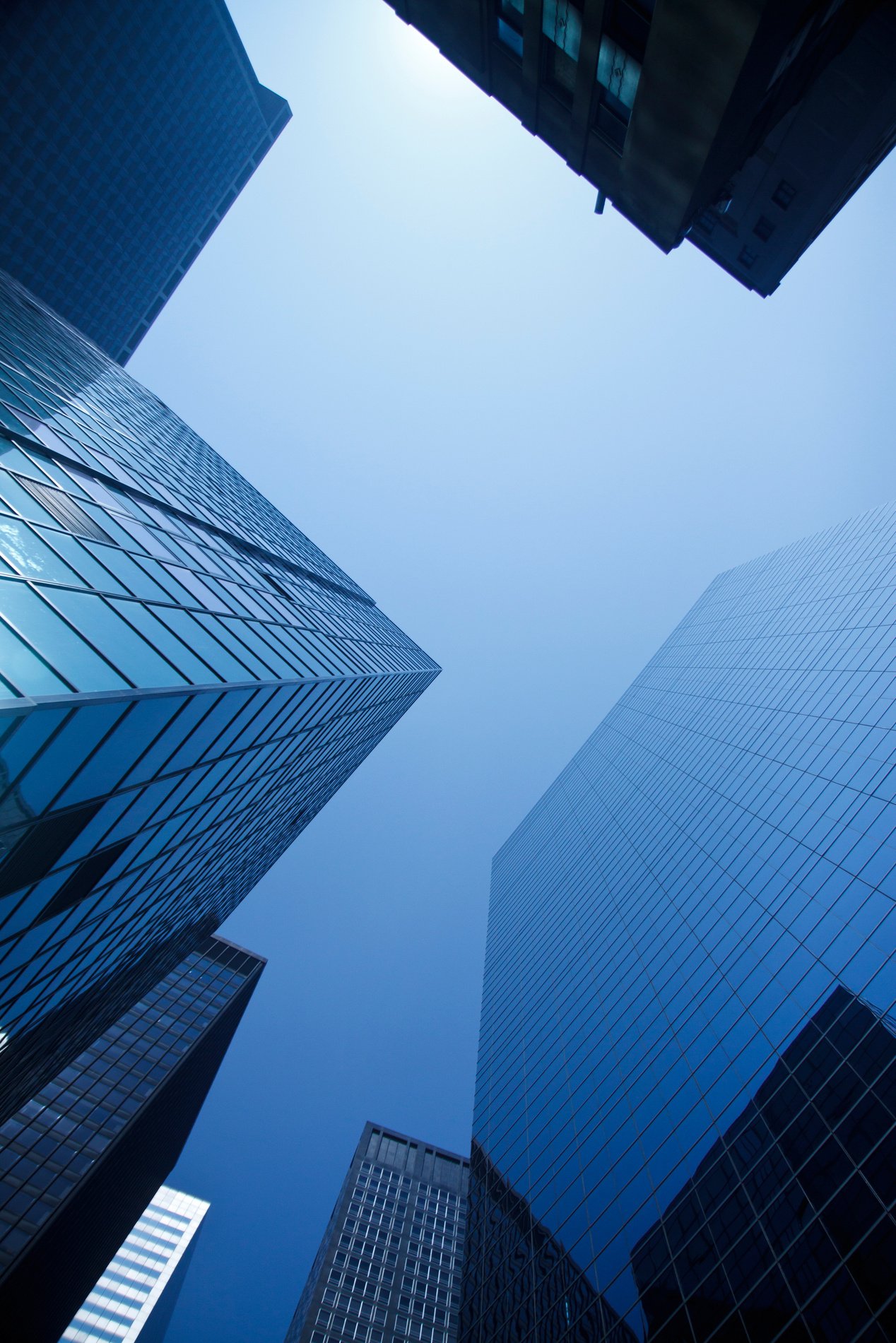 Business Blue Buildings with a Sunny Clear Sky
